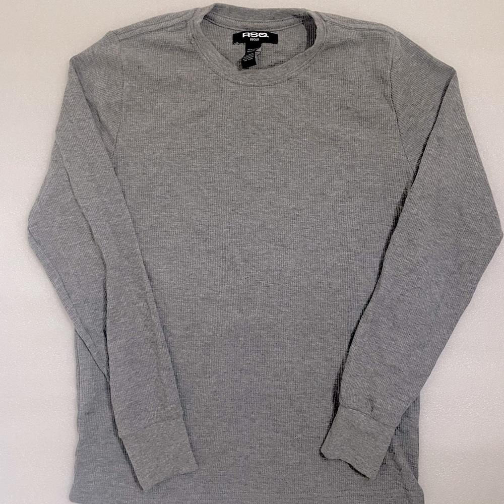LONG SLEEVE WAFFLE PRINT SHIRT